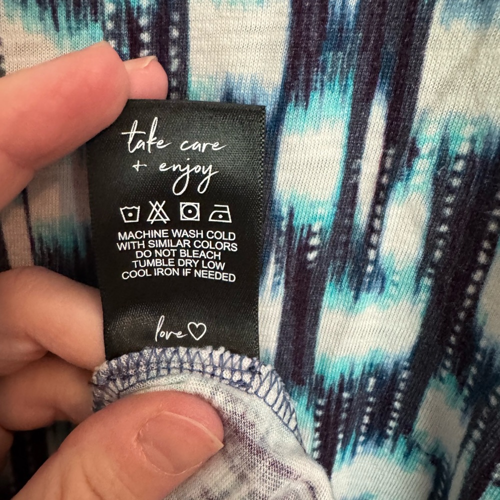 NIC+ZOE Teal and Navy Geometric Midi Dress - Picture 6 of 6